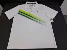 NWT Fila Mens Sport Golf Short Sleeve Polo Shirt Size Large White 5996
