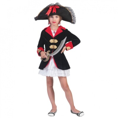 Piratin Kostüm Roberta für Kinder   Piraten Kleid mit Jacke Gr. 116-140