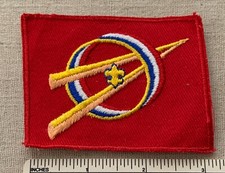 Vintage EXPLORER EMBLEM Boy Scouts of America PATCH Shirt Uniform Camp Red Twill
