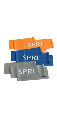 Exercise Resistance Bands SPRI Flat Band Kit 3 pack (Light, Medium, Heavy)