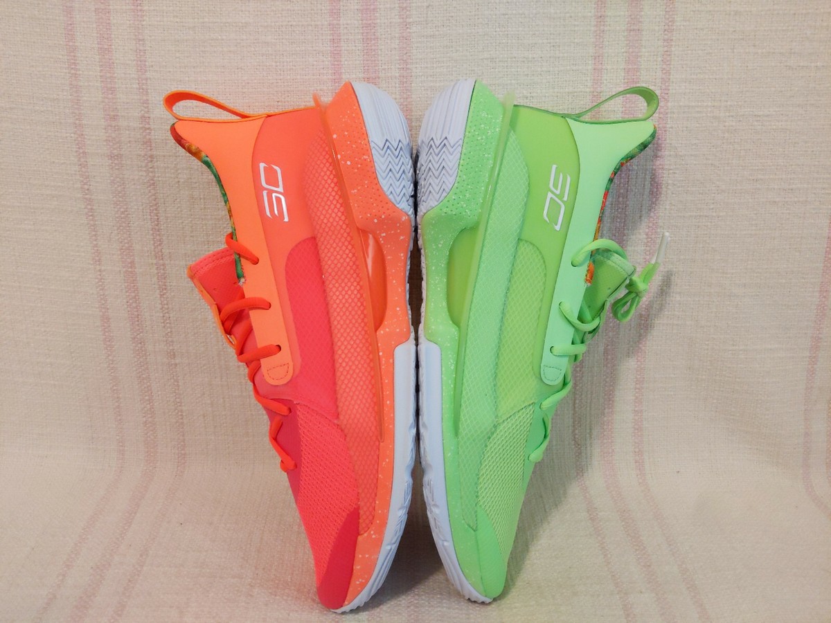Under Armour Curry 7 Sour Patch Men\'s Size 14 Basketball Shoes Green Gym UNDER ARMOUR Curry 7 Sour Patch Kids Lime Green Basketball  main image 2