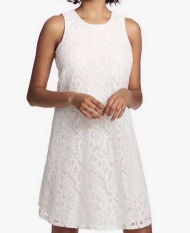 chinese dress ladies Tommy Hilfiger White Size 2 Eyelet Button Down Knee Length Long Sleeve   True Fashionistas