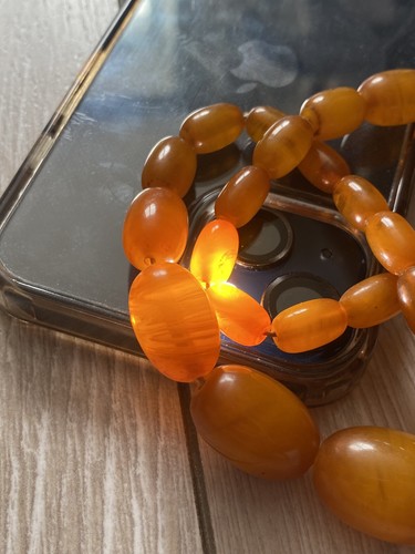 Bakelite beads yellow bakelite weight 61.6 grams - Picture 20 of 21