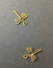 34583 6 Pc Brass Oxidized Small Dragonfly Charm Jewelry Finding