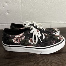 Vans Girls Athletic Shoes Multicolor White Floral Lace Up Low Top Sneakers 3