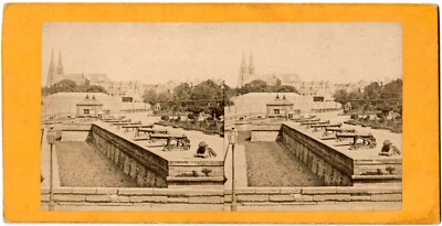 Paris.Canons des Invalides.Frankreich.Vintage Stereoview.Stereo Fotoalbum 1870