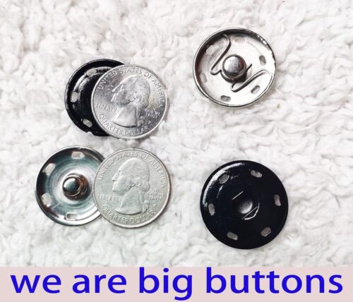 Large Snaps for Sewing Big Sew on Snap Large Buttons 12 Sets Big Metal Snap Fast - Picture 2 of 8