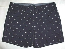 NAUTICA Ladies 8 Stretch Cotton Shorts Navy Blue White Anchors Flawless VGC