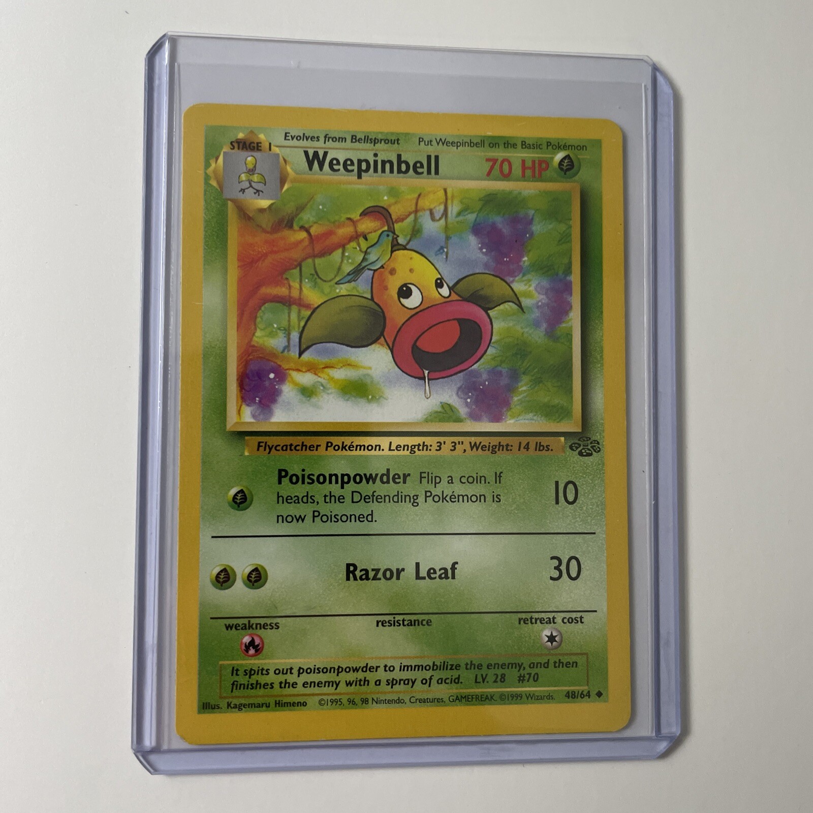 Pokemon Card Weepinbell Jungle Set Uncommon Unlimited 48/64 MP-HP