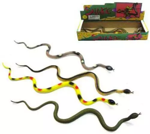 2 asst LARGE 24 IN RUBBER SNAKES realistic fake play snake TOY REPTILE NEW  gags