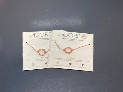 2x Adore Swarovski Signature Organic Circle Bracelet Rose Gold Stack & Sparkle