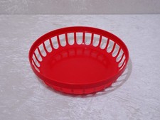 DDR Design Sonja Plaste Kunststoff Brotkorb Vintage um 1970 - Rot - 22 cm