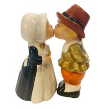Pilgrim Boy & Girl Magnetic Kissing Ceramic Salt & Pepper Shakers