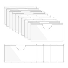 15Pcs 1.8x3" Self Adhesive Index Card Pockets with Top Open for Loading, Clear