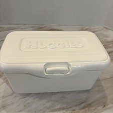 Huggies Baby Wipes Full-Size White Refillable Dispenser Container, EMPTY