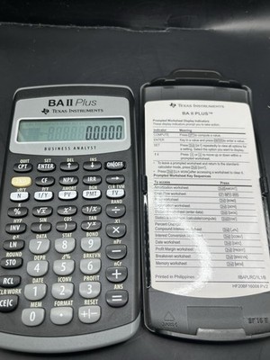 Texas Instruments BA II PLUS Financial Handheld Used w/Manual  Tested Working