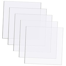 Zonon 5 Pcs Clear Polycarbonate Sheets Thin Plastic Sheet 12 x 12 x 0.02 Inch