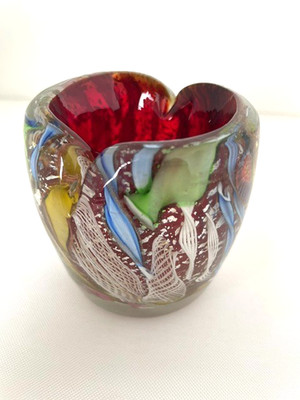 Murano Vase AVEM Dino Martens REST OF  THE DAY 306 g 6,5 cm sehr gut!