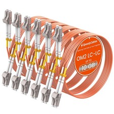 6 PCS OM2 LC To LC Fiber Patch Cable 1G/10Gb Multimode Duplex MMF LSZH 1M/3ft