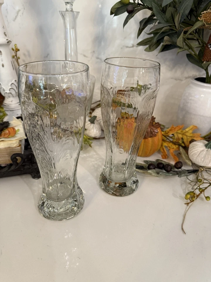 Vasos de cerveza gigantes Libbey Chivalry diseño de vidrio martillado 2 piezas 22 OZ 9" X 3.25" Foto 4 de 4