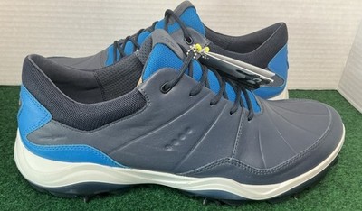 Ecco M Golf Strike 2.0 Golf Shoes Mens Size 10 Blue Yak Leather Spiked
