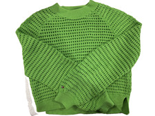 Tommy Hilfiger Girls Green Cotton Crochet Sweater Size 8-10