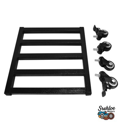Heavy Duty Rolling Planter Dolly, Black Steel 12×12'' Mobile Base with Casters