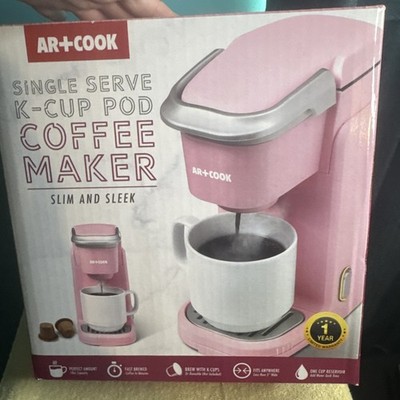 Art Cook AR+ Single Serve K-Cup Pod Slim & Sleek  Coffee Maker Pink
