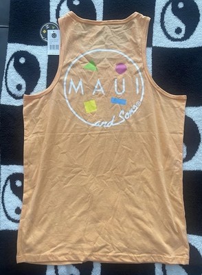 Maui and Sons Men's Tank Top Mango Cookie Logo Sleeveless Shirt Size Small