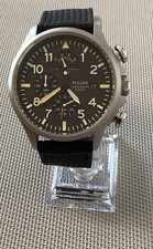 Pulsar Aviator Military Chronograph Men’s Watch. New Battery and Strap.VD50-X019