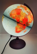 Vintage 90’s Illuminated Light Up World Globe Lamp Tecnodidattica Made In Italy