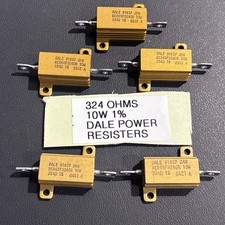 5- Dale Power Resistor, 91637, 324 Ohm 1 , 10 Watt, JAN, 8512A, New Old Stock