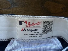GAME USED ? ISSUED BASEBALL PANTS MINNESOTA TWINS TBTC 2019 DEVIN SMELTZER