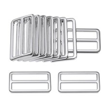 10-Pack Tri Glide Metal Buckles, 1-1/2 Inch Strap Adjuster Silvery