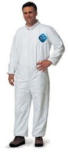 DuPont TY125S Disposable Elastic Wrist Ankle White Tyvek Coverall Suit...