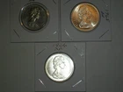 LOT OF 3 CANADIAN SILVER (80%) HALF DOLLARS (1966, 1966, 1968) XF-AU CONDITION