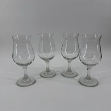 Set of 4 Libbey Glass Royale Poco Grande Clear Wine Glasses 10.5 oz
