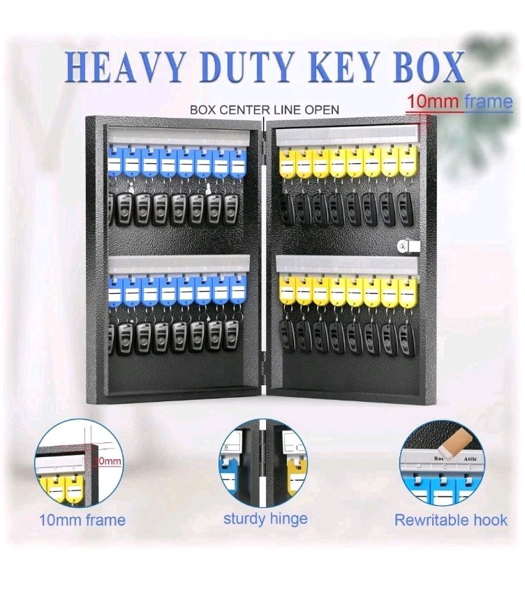 32 Key Cabinet Organizer Lock Box Security Storage for Valets Hotels Car and ...