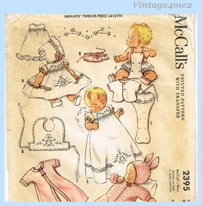 V4me2 Outlet 1960 Vintage McCall 2395 Vintage Sewing Pattern Elegant Layette