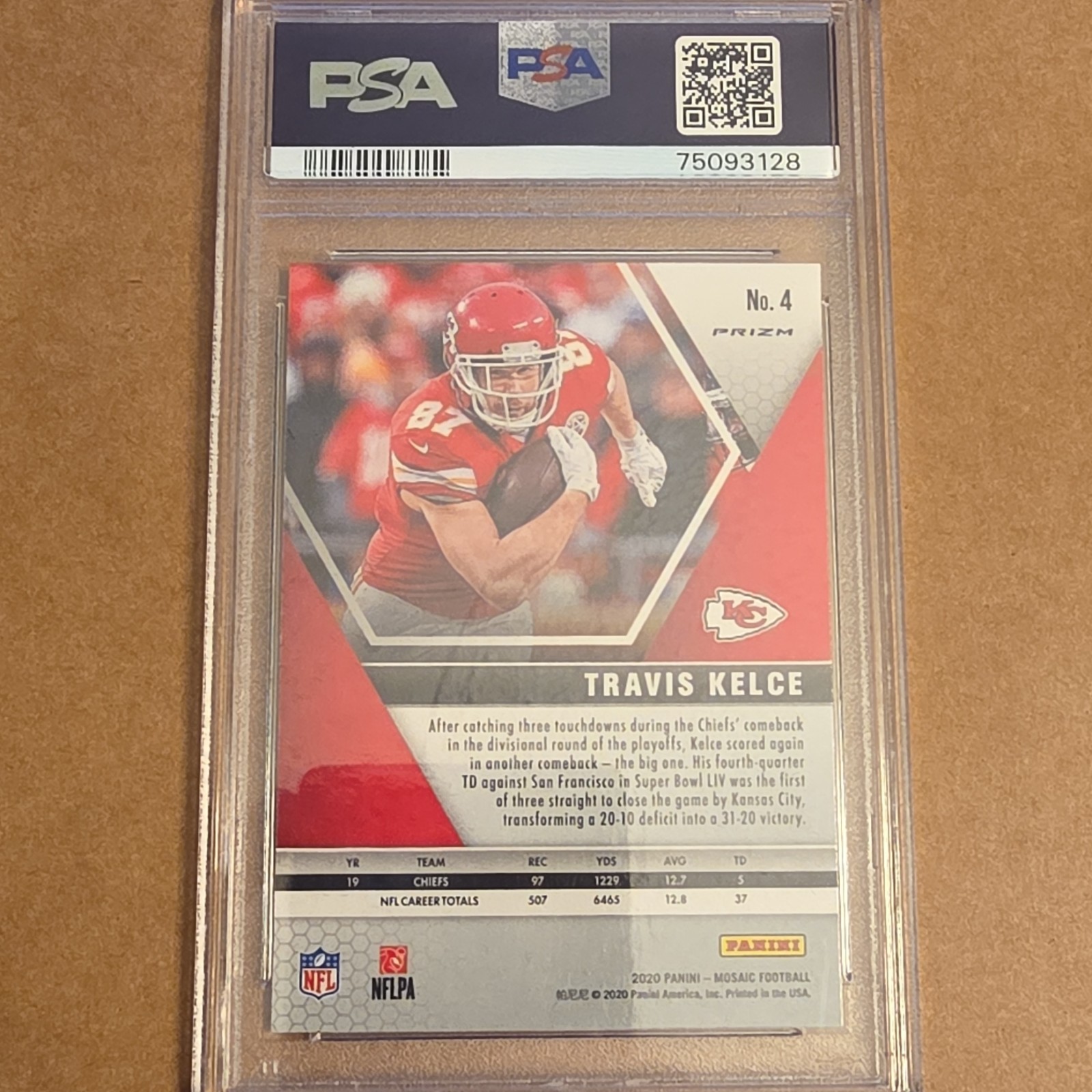Panini 2020 Mosaic Travis Kelce Chiefs #4 Genesis PSA 10 NFL Football view 2
