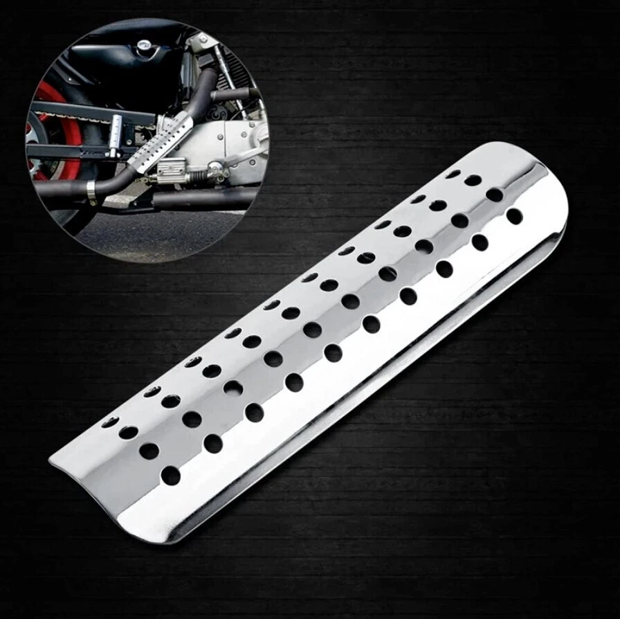 50-70mm Motorcycle Exhaust Heat Shield Universal Heat Guard Cover For Harley HD Foto 2 de 4