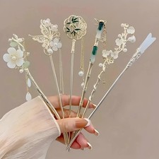 1pc Elegant Chinese Style Hairpin Tassel Floral Hair Stick for Women