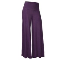 Women's Purple High Waist Wide Leg Pants Long Palazzo Pants Slacks XL