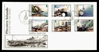 DR WHO 1996 PITCAIRN ISLANDS FDC SUPPLY SHIP DAY COMBO $1.80 R55778