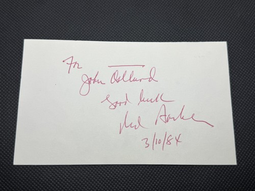Red Barber Signed Index Card 3x5 Broadcaster HOF New York Yankees Dodgers Pers