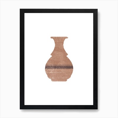 Minimal griechische Vase Hydria Kunstdruck gerahmt Wandbild Poster Leinwanddruck Bild