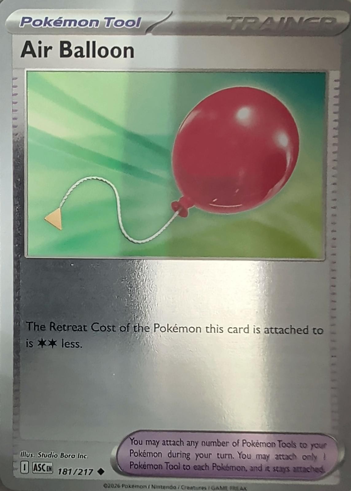 Air Balloon 181/217 Uncommon ME: Ascended Heroes Pokemon Reverse Holo Near Mint