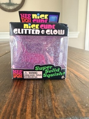 Nee Doh Glitter Glow Super Solid Squish Purple Squeeze Ball