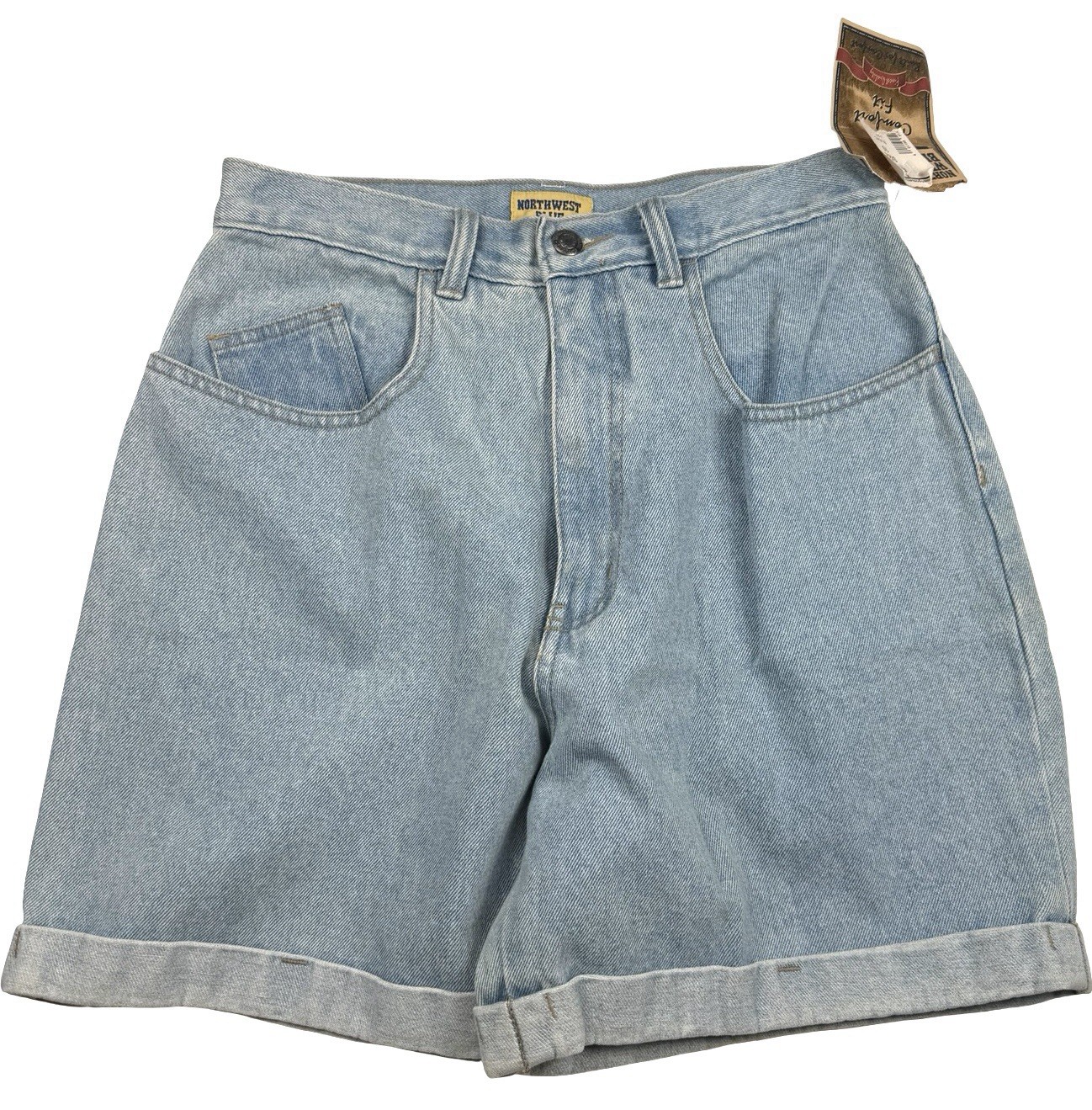 Vintage 90s Mom Jorts High Waist Denim Shorts NOS Northwest Blue Size 10