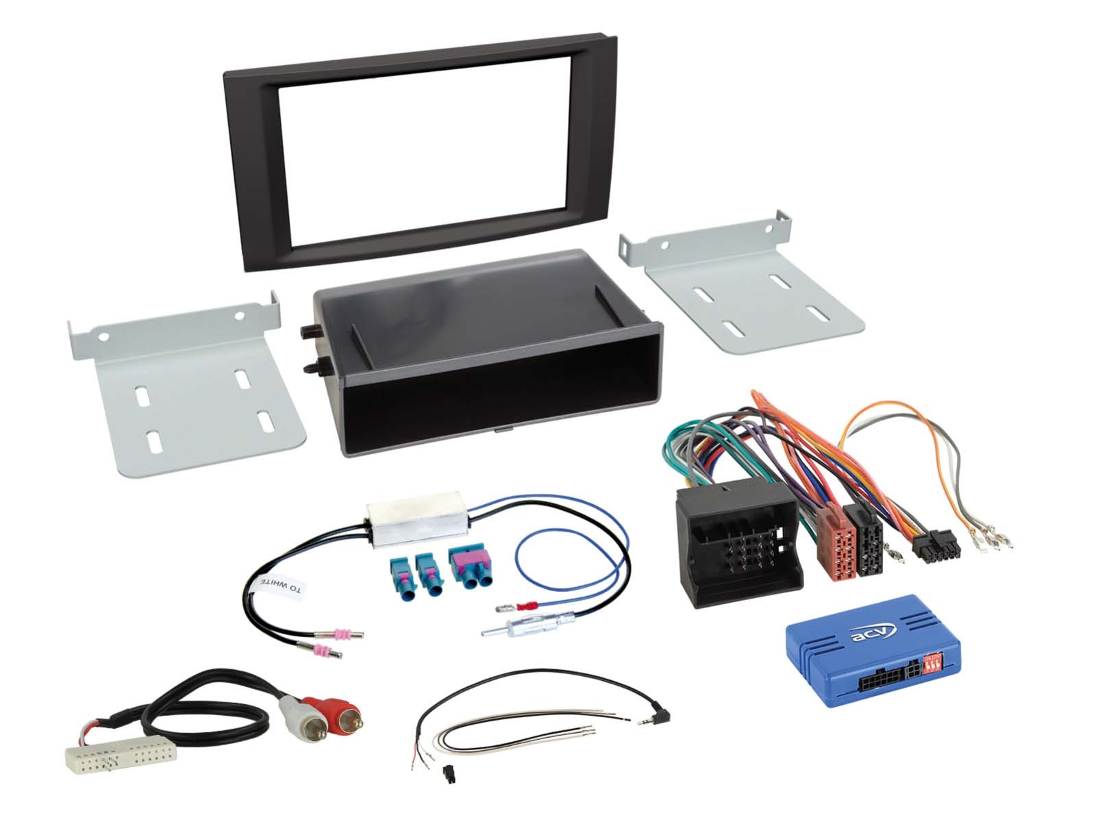 Façade autoradio 2 DIN avec récupération des commandes au volant SWC Touareg